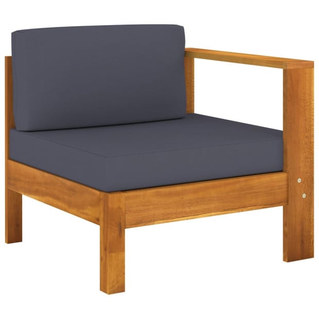 6 Piece Garden Lounge Set With Dark Grey Cushions Acacia Wood Image 5