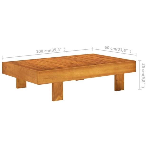 6 Piece Garden Lounge Set With Dark Grey Cushions Acacia Wood Image 11
