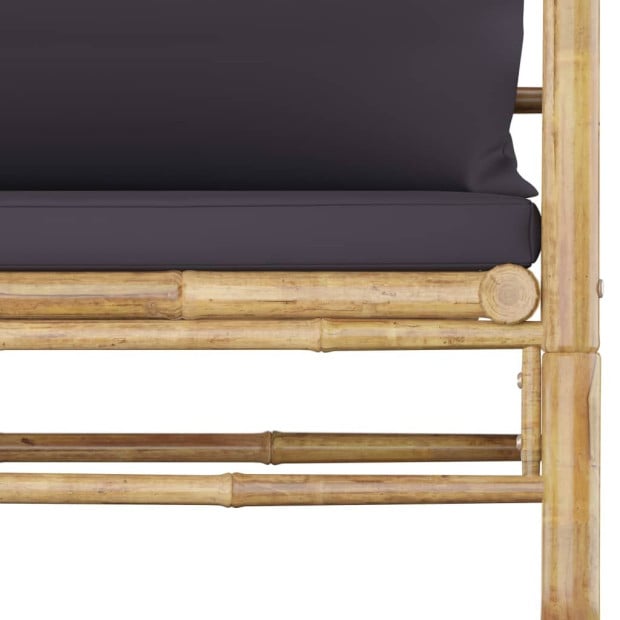 8 Piece Garden Lounge Set With Dark Grey 9 Back Cushions Bamboo Image 10
