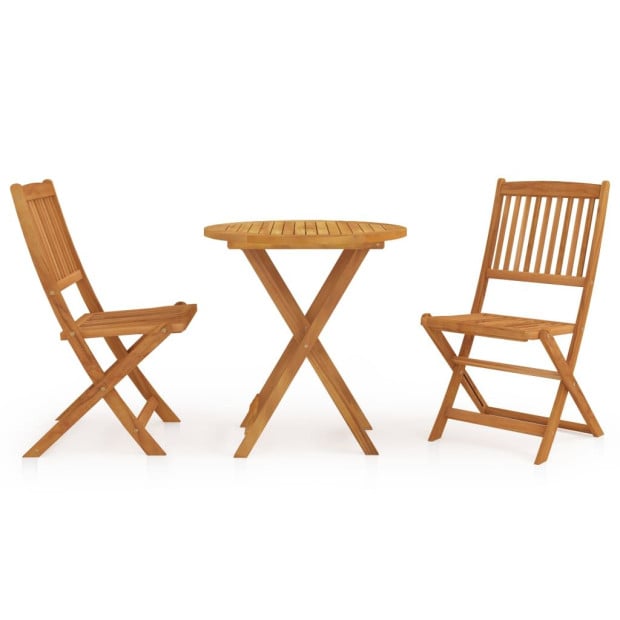 3 Piece Solid Acacia Wood Folding Garden Dining Set