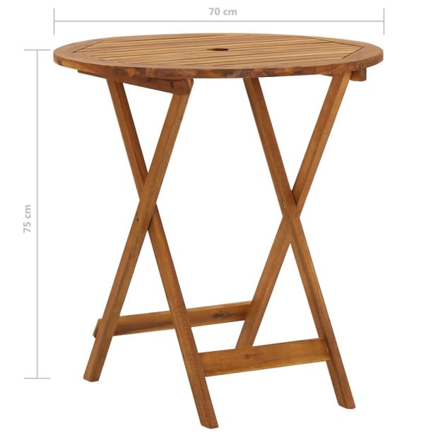 3 Piece Solid Acacia Wood Folding Garden Dining Set Image 11