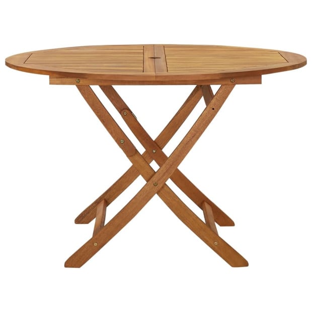 5 Piece Solid Acacia Wood Folding Garden Dining Set Image 4