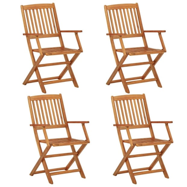 5 Piece Solid Acacia Wood Folding Garden Dining Set Image 8