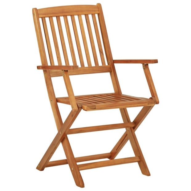 5 Piece Solid Acacia Wood Folding Garden Dining Set Image 9
