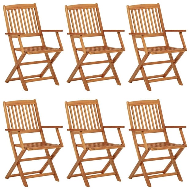 7 Piece Folding Garden Dining Set Solid Acacia Wood Image 8