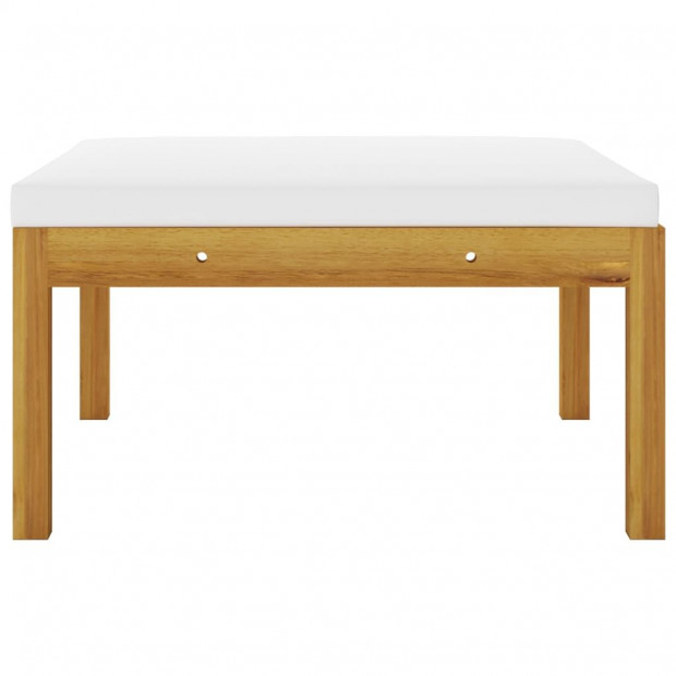 Garden Footstool With Cushion Solid Acacia Wood Image 2
