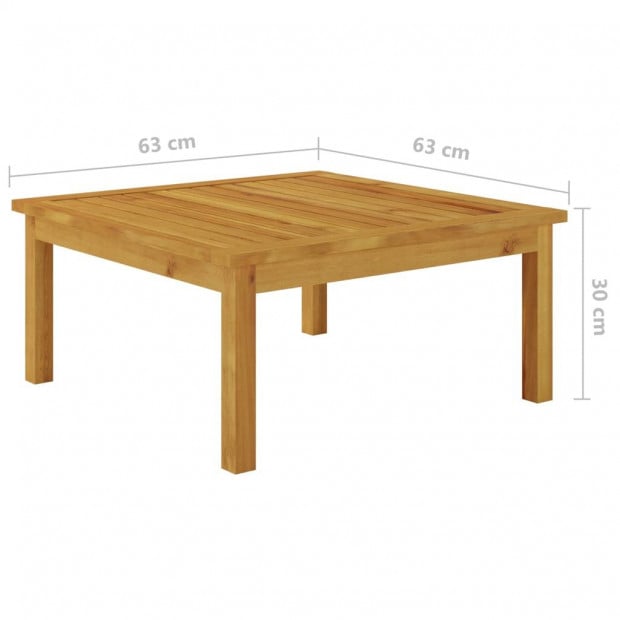 Garden Lounge Table 63x63x30 Cm Solid Acacia Wood Image 5