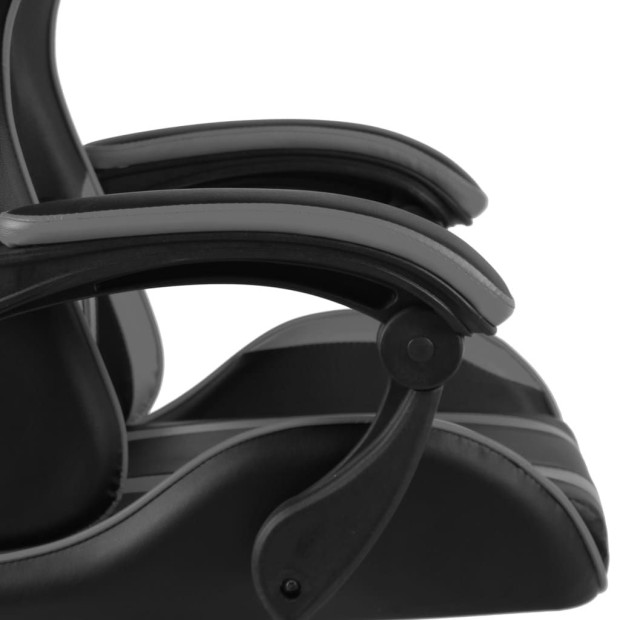 Racing Chair With Footrest Black And Grey Faux Leather Image 5