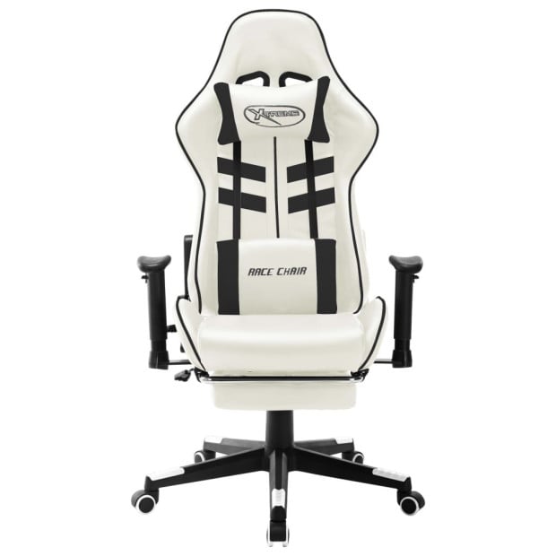 Gaming Chair White And Black Artificial Leather Image 2