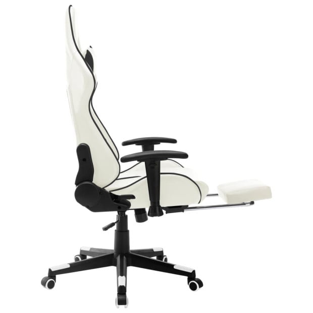 Gaming Chair White And Black Artificial Leather Image 5