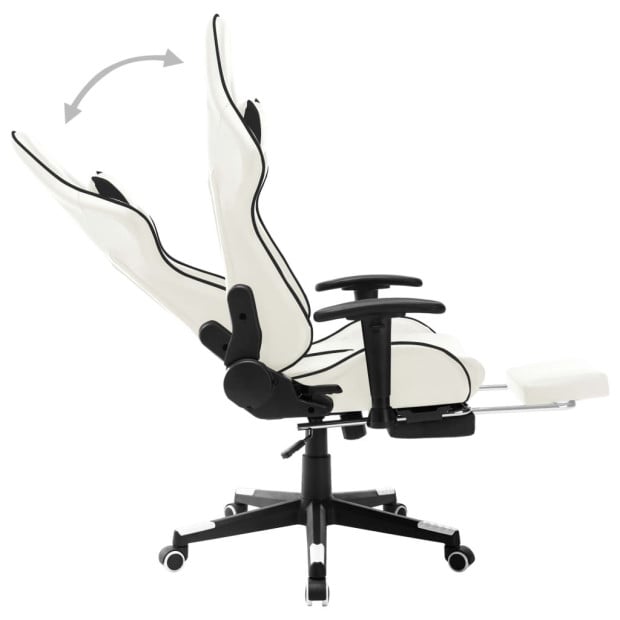 Gaming Chair White And Black Artificial Leather Image 6