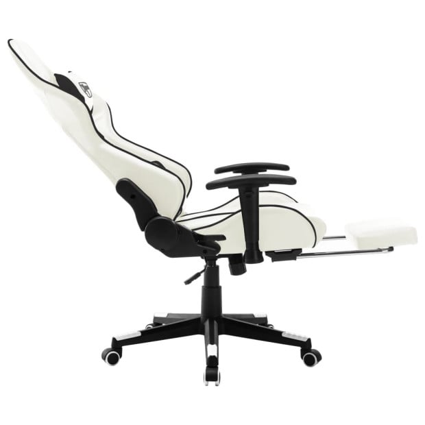 Gaming Chair White And Black Artificial Leather Image 7
