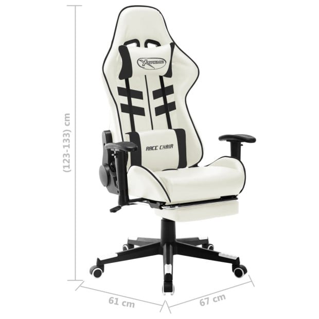 Gaming Chair White And Black Artificial Leather Image 10