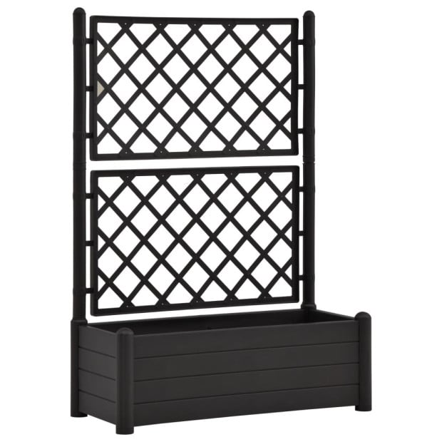 Garden Planter With Trellis 100x43x142cm Pp Anthracite Image 2