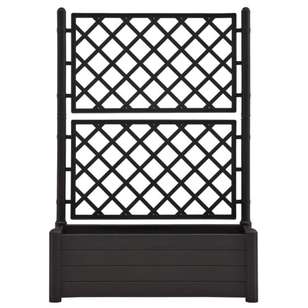 Garden Planter With Trellis 100x43x142cm Pp Anthracite Image 3