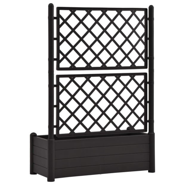 Garden Planter With Trellis 100x43x142cm Pp Anthracite Image 5