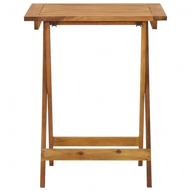 Folding Garden Table 60x60x75 Cm Solid Acacia Wood Image 2