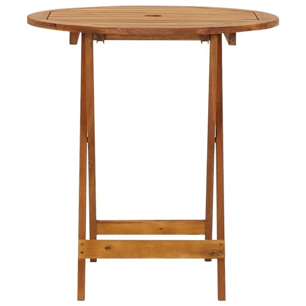 Folding Garden Table 70 Cm Solid Acacia Wood Image 2