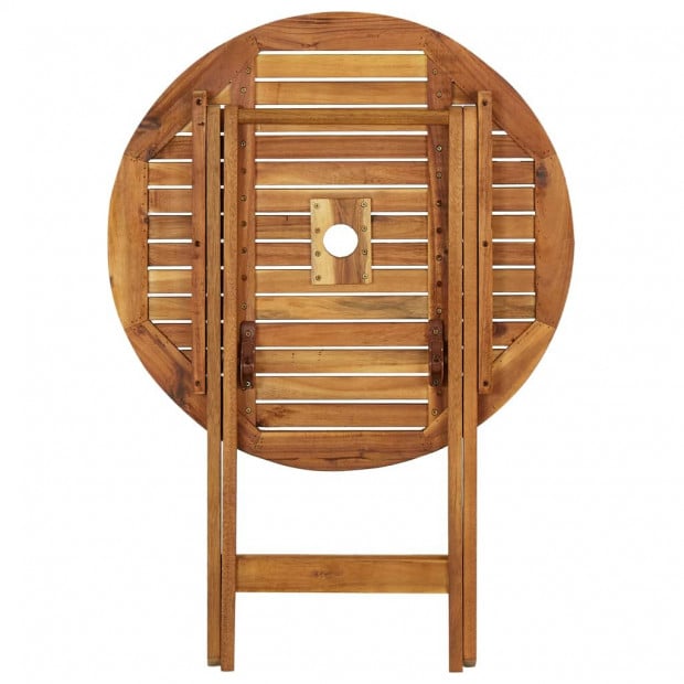 Folding Garden Table 70 Cm Solid Acacia Wood Image 5