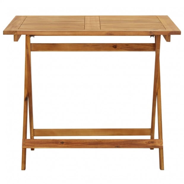 Folding Garden Table 90x90x75 Cm Solid Acacia Wood Image 2