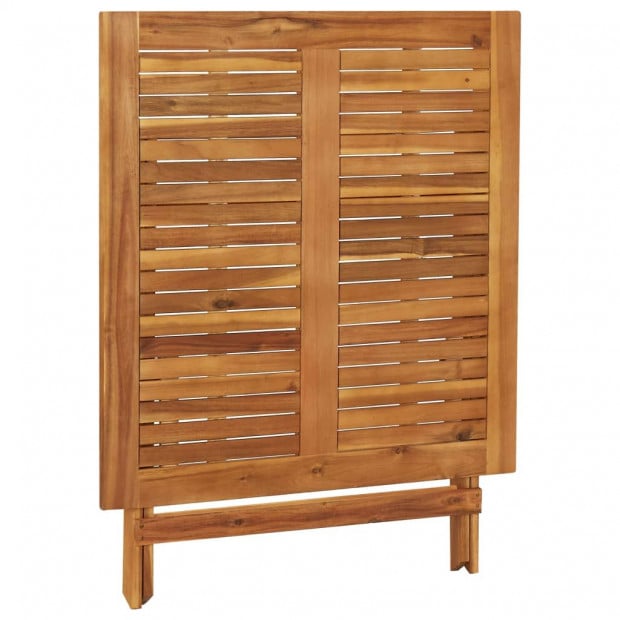 Folding Garden Table 90x90x75 Cm Solid Acacia Wood Image 4