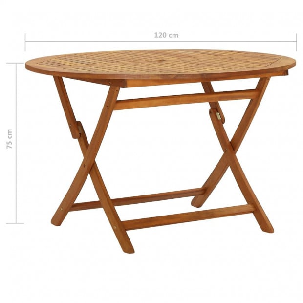 Folding Garden Table 120 Cm Solid Acacia Wood Image 8