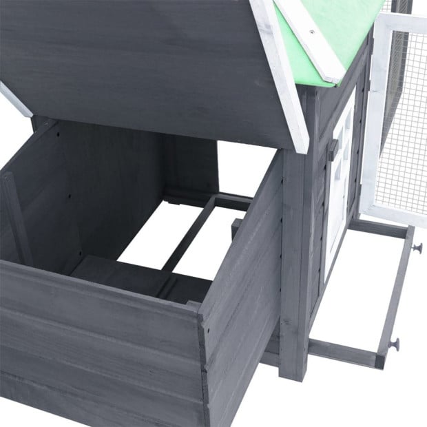 Chicken Coop With Nest Box Grey 193x68x104 Cm Solid Firwood Image 5