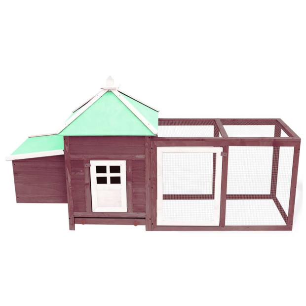 Chicken Coop With Nest Box Mocha 193x68x104 Cm Solid Firwood Image 3