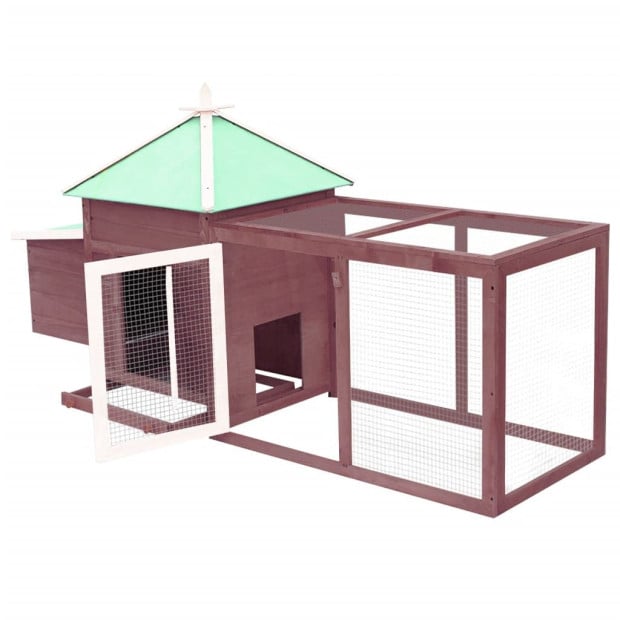 Chicken Coop With Nest Box Mocha 193x68x104 Cm Solid Firwood Image 4