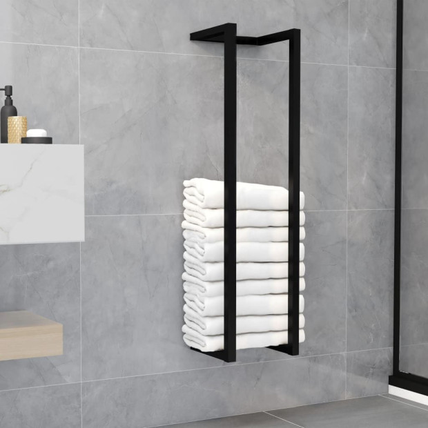 Towel Rack Black 25x20x95cm Iron Image 2
