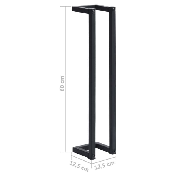 Towel Rack Black 12.5x12.5x 60cm Iron Image 7