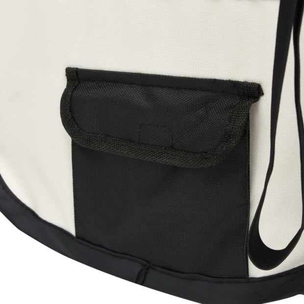 Foldable Dog Playpen With Carrying Bag Black 145x145x61 Cm Image 6
