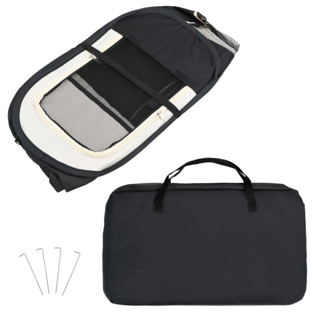 Foldable Dog Playpen With Carrying Bag Black 145x145x61 Cm Image 11