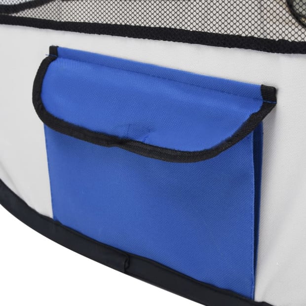 Foldable Dog Playpen With Carrying Bag Blue 145x145x61 Cm Image 9