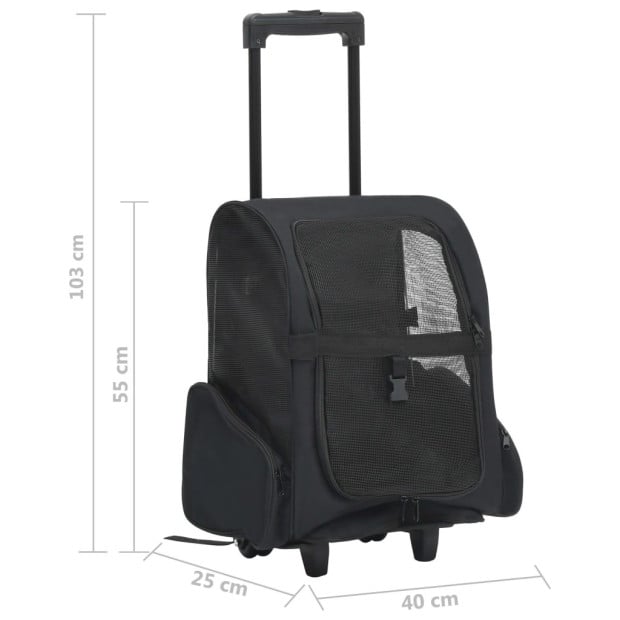 Foldable Multipurpose Pet Trolley Black Image 7