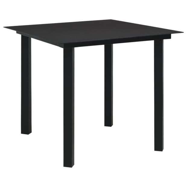5 Piece Outdoor Dining Set PVC Rattan Black Image 2