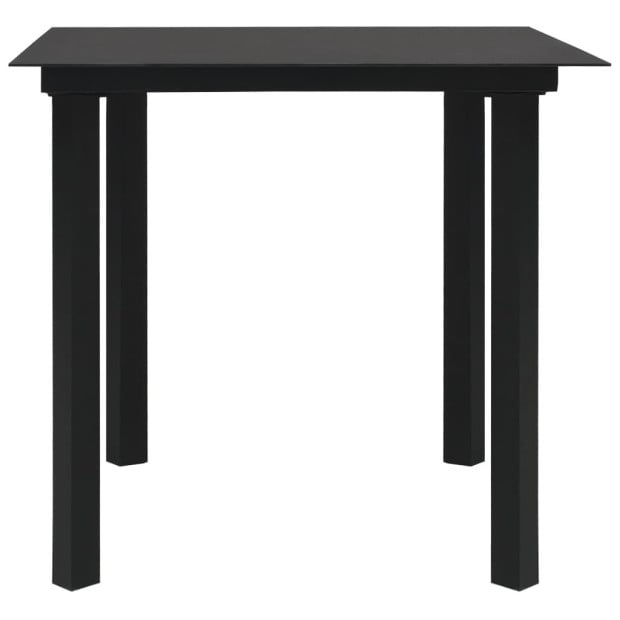 5 Piece Outdoor Dining Set PVC Rattan Black Image 3