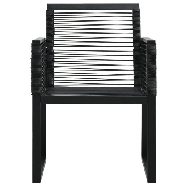 5 Piece Outdoor Dining Set PVC Rattan Black Image 6