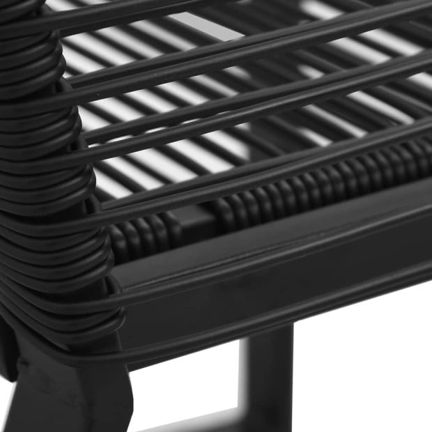 5 Piece Outdoor Dining Set PVC Rattan Black Image 8