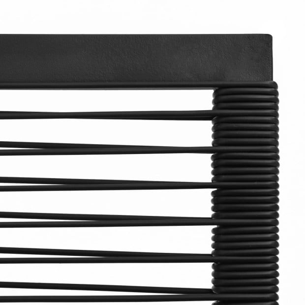 5 Piece Outdoor Dining Set PVC Rattan Black Image 9