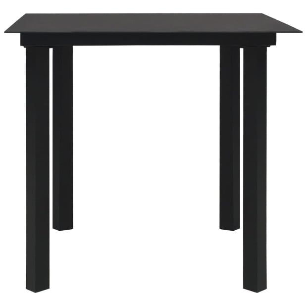 3 Piece Outdoor Dining Set PVC Rattan Black Image 4