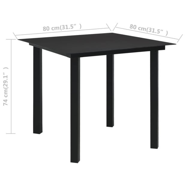 3 Piece Outdoor Dining Set PVC Rattan Black Image 10
