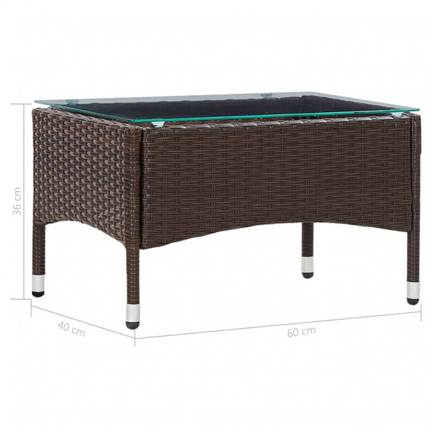 2 Piece Garden Lounge Set With Cushion Poly Rattan Brown Image 11