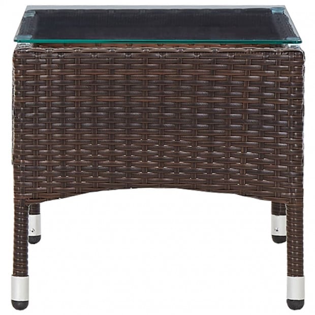 2 Piece Garden Lounge Set With Cushion Poly Rattan Brown Image 4