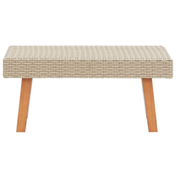 2 Piece Garden Lounge Set With Cushions Poly Rattan Beige Image 4