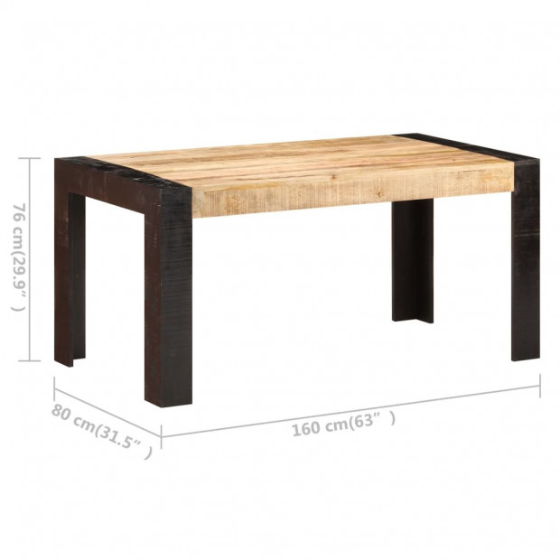 Dining Table 160x80x76 Cm Solid Mango Wood Image 6