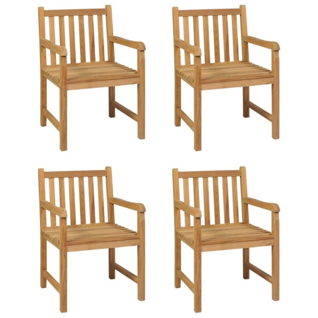 5 Piece Garden Dining Set Solid Teak Wood Image 3