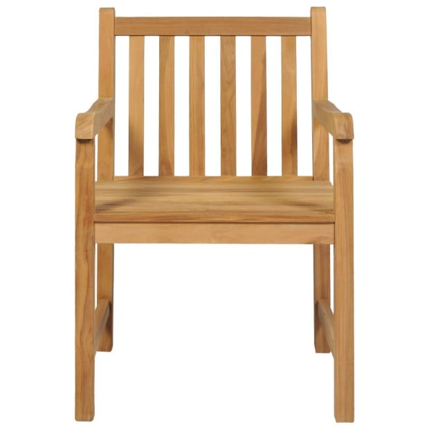 5 Piece Garden Dining Set Solid Teak Wood Image 5