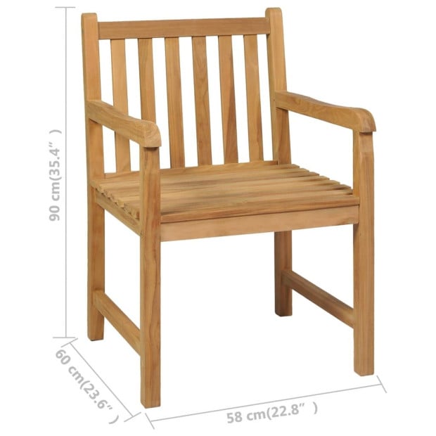 5 Piece Garden Dining Set Solid Teak Wood Image 11