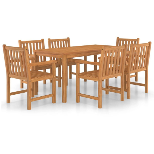 7 Piece Garden Dining Set Solid Teak Wood